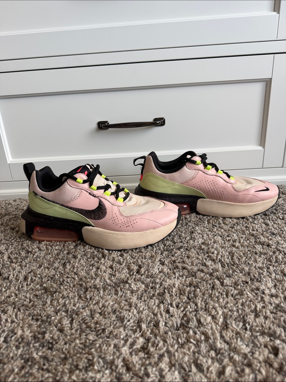 Nike Pink & Sage Green Chunky Air-Style Sneakers